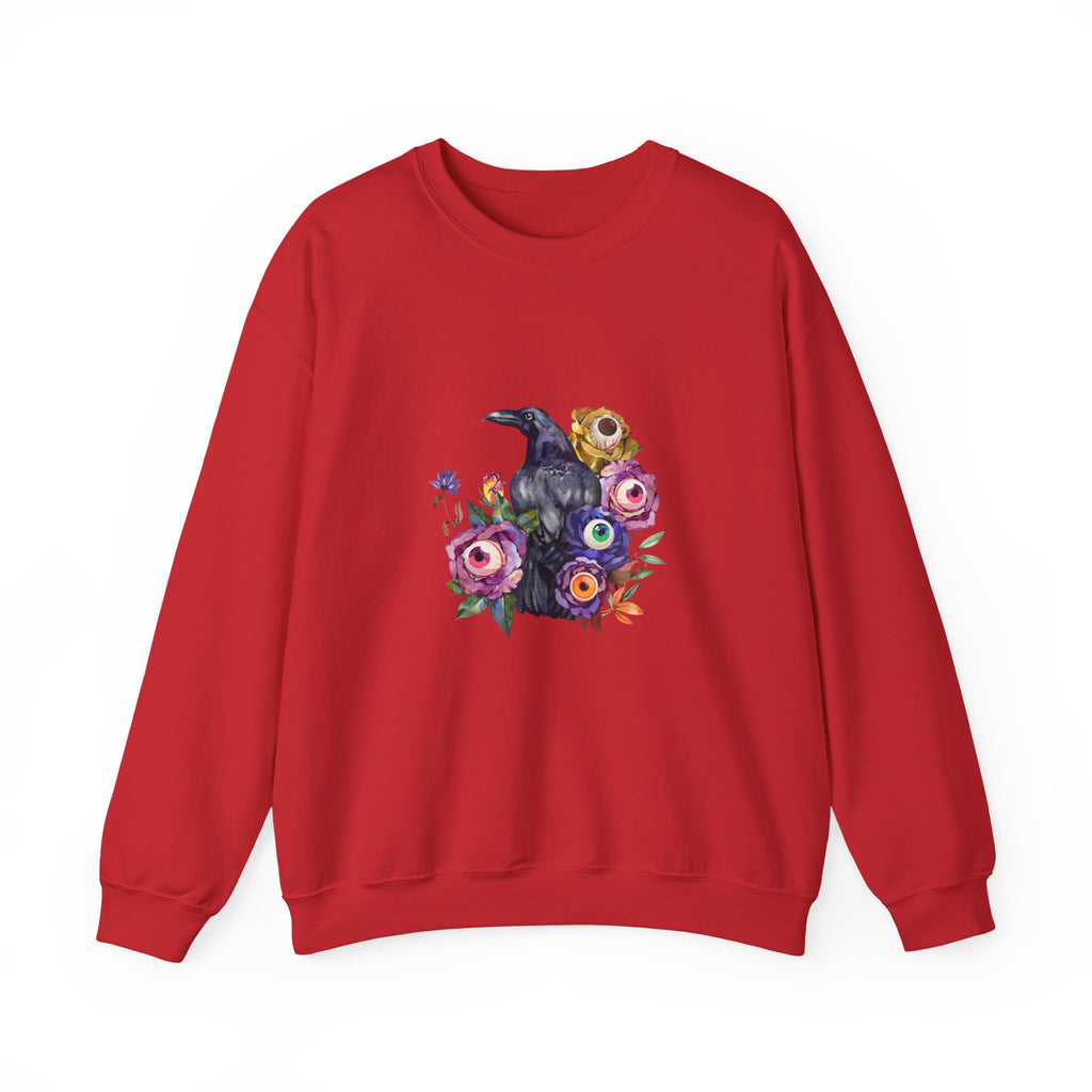Surreal Raven & Wildflowers Crewneck Sweatshirt