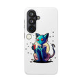 Cute Alien Cat Phone Case — Cosmic Cat with Drink Tough Phone Case