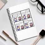 Cute Comic Spiral Journal – D&D Themed Notebook