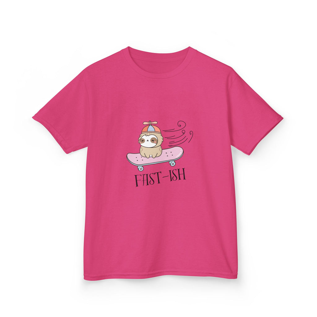 Youth 'Fast-ish' Sloth on Pink Board classic tee