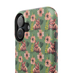 Floral Squonk Pattern Impact Phone Case — Protective iPhone Cover with Pink Flowers