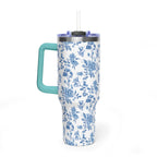 40oz Bigfoot Floral Vacuum Tumbler – Insulated Travel Mug with Straw
