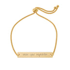 Personalize it! Engraved Adjustable Flat Bar Bracelet