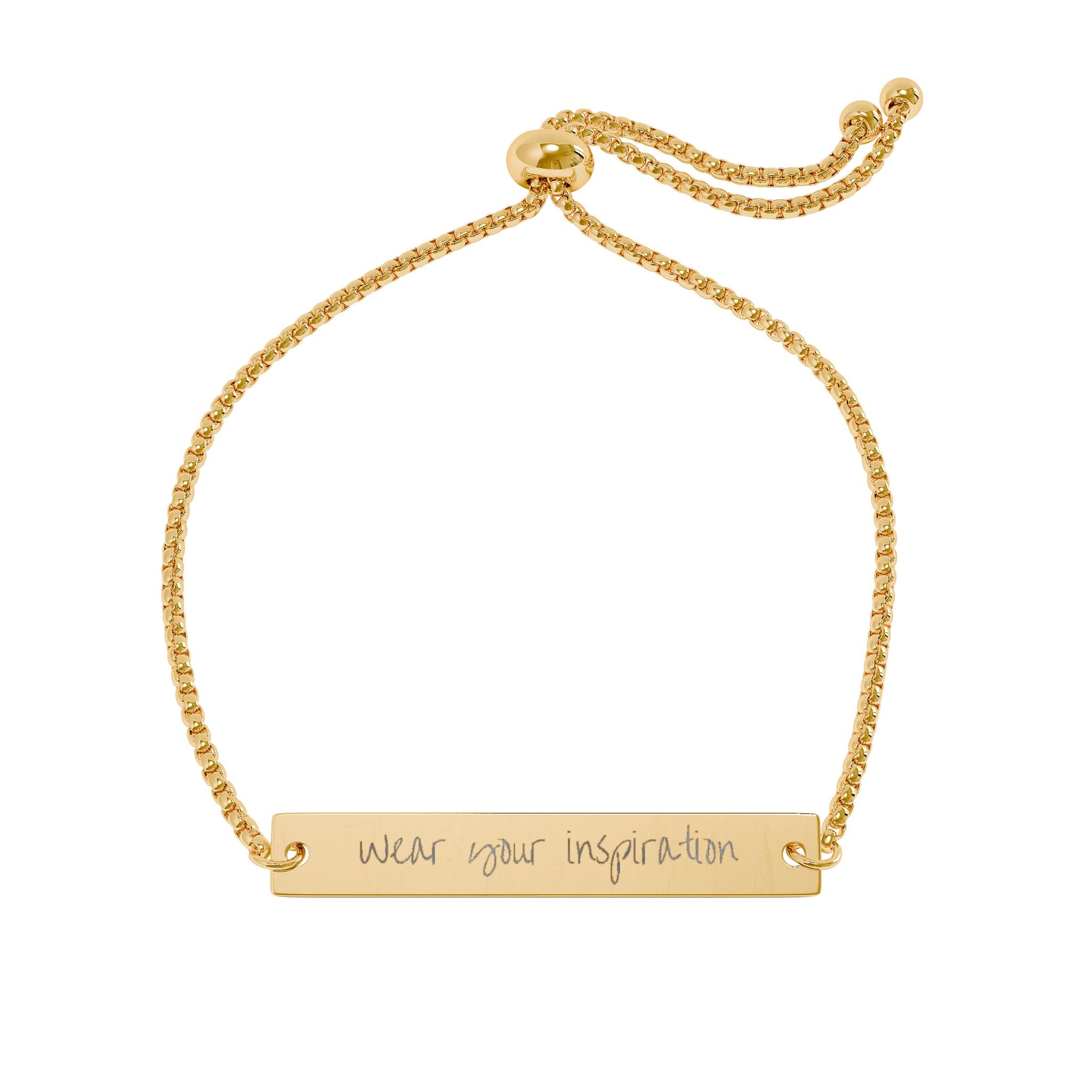 Personalize it! Engraved Adjustable Flat Bar Bracelet