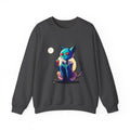 Alien Cat Crewneck Sweatshirt — Neon Cosmic Cat Graphic