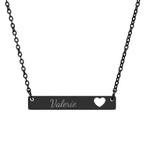Personalize it! Engravable Cutout Heart Bar Necklace