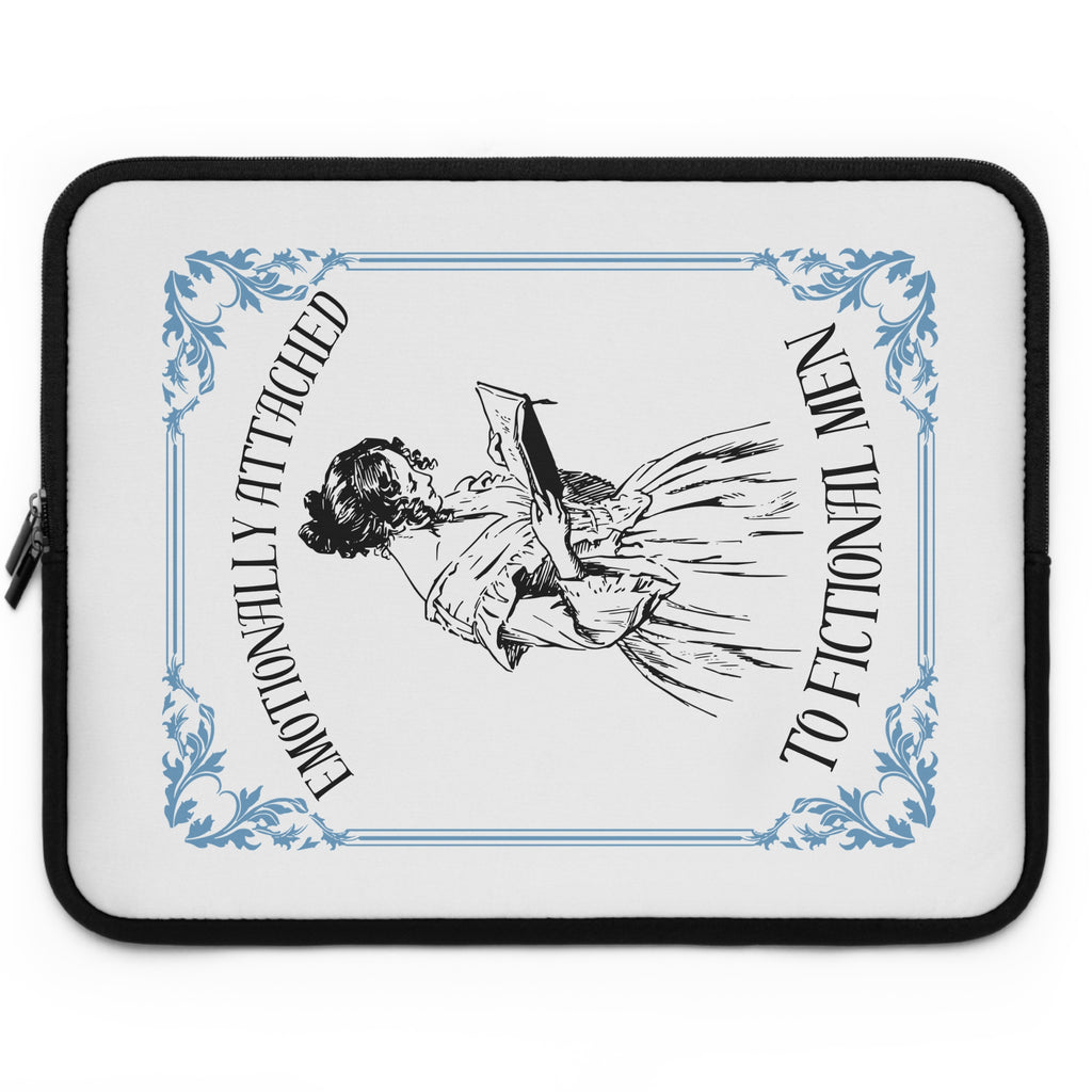 Emotionally Attiched to Fiction Laptop Sleeve – Vintage Reader Design