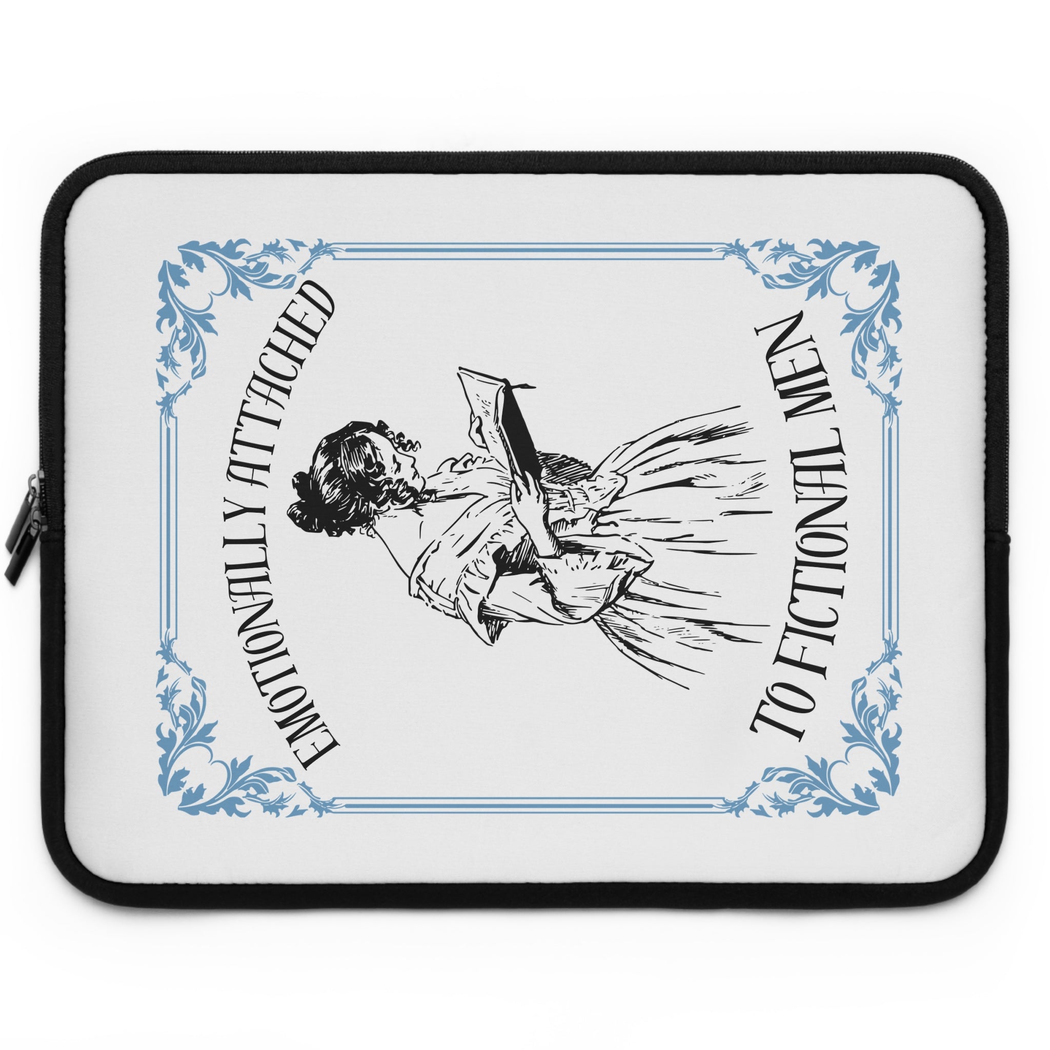 Emotionally Attiched to Fiction Laptop Sleeve – Vintage Reader Design