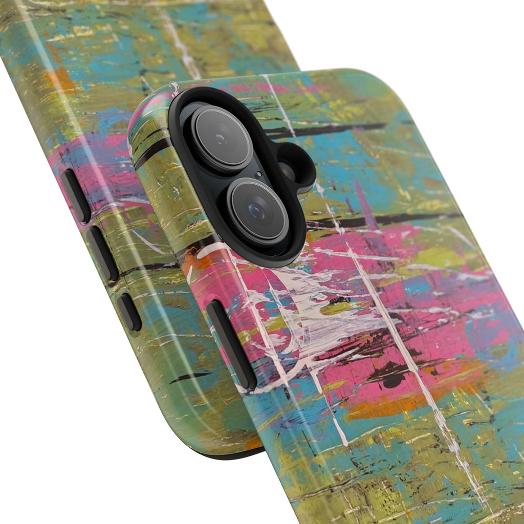 1980s Puke Tough Phone Case — Distressed Pastel Art Protective Cover