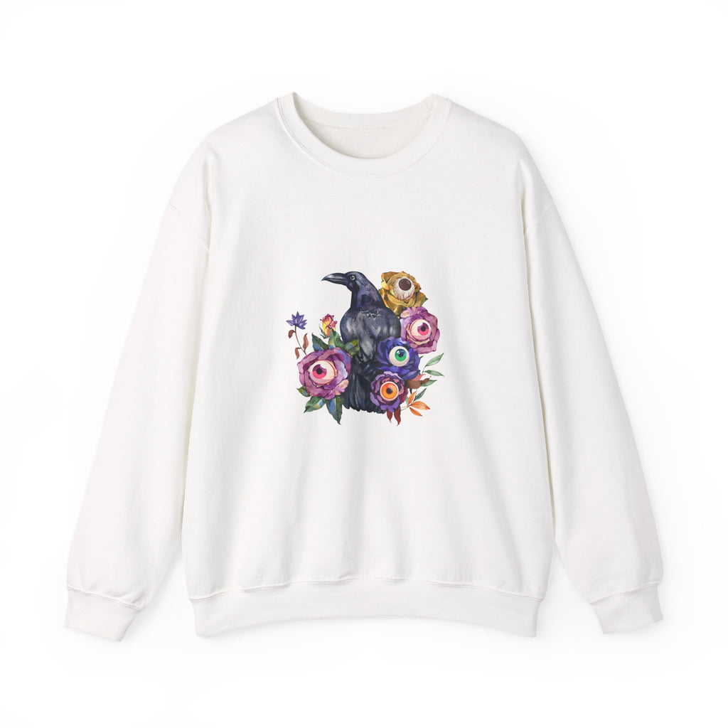 Surreal Raven & Wildflowers Crewneck Sweatshirt