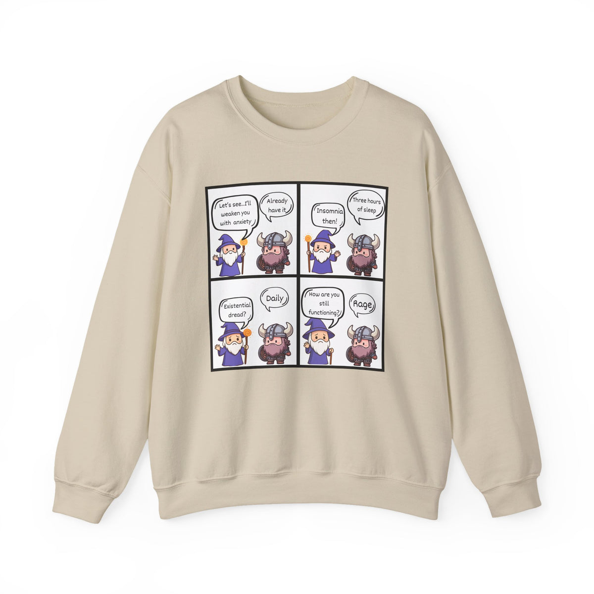Comic D&D Sweatshirt — Cute Panel Cartoon Crewneck