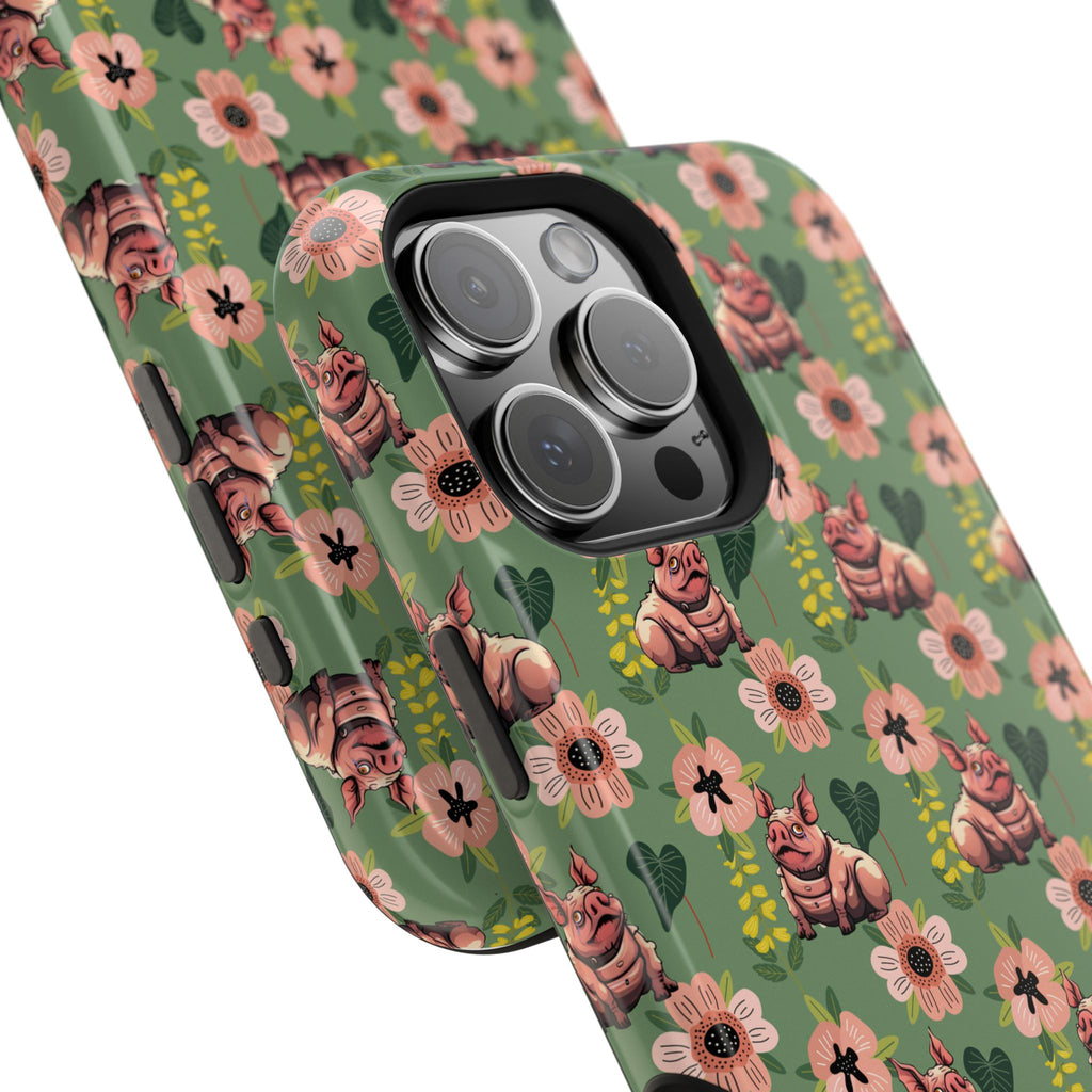 Floral Squonk Pattern Impact Phone Case — Protective iPhone Cover with Pink Flowers