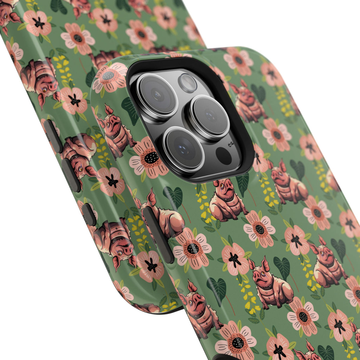 Floral Squonk Pattern Impact Phone Case — Protective iPhone Cover with Pink Flowers