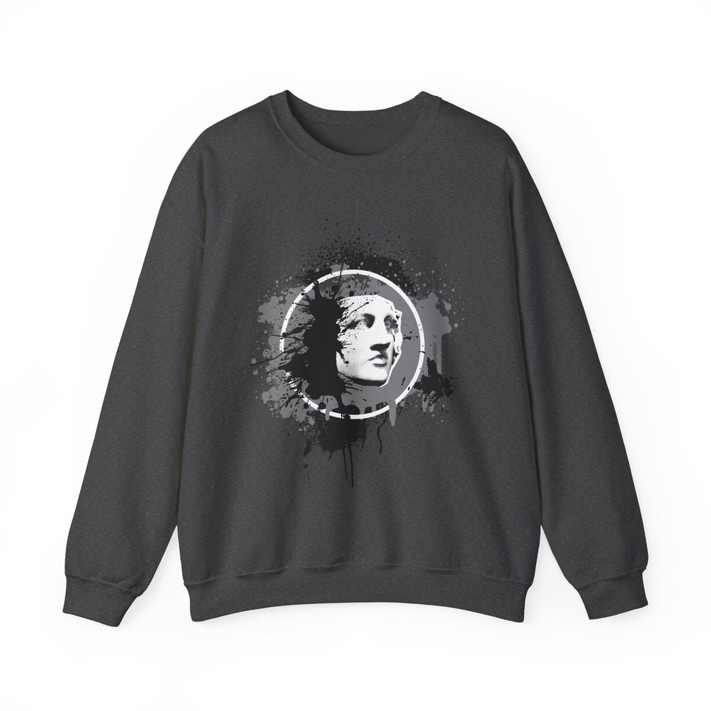 Classical Statue Ink-Splash Crewneck Sweatshirt