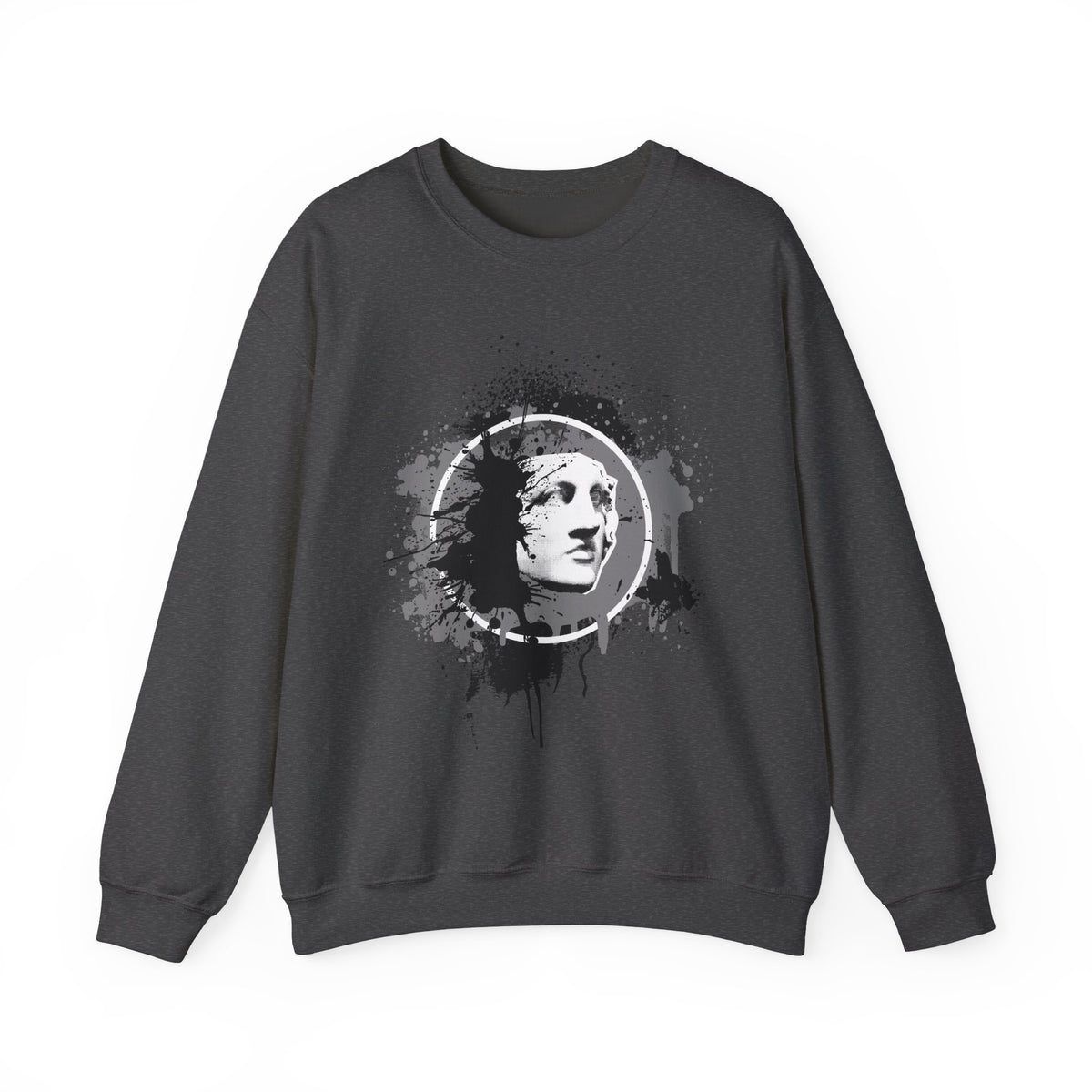 Classical Statue Ink-Splash Crewneck Sweatshirt