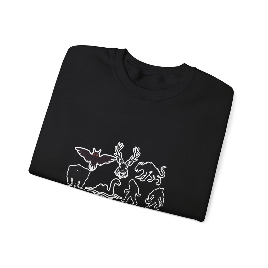 Crewneck Sweatshirt — "Emotionally Supported by Cryptids" Graphic