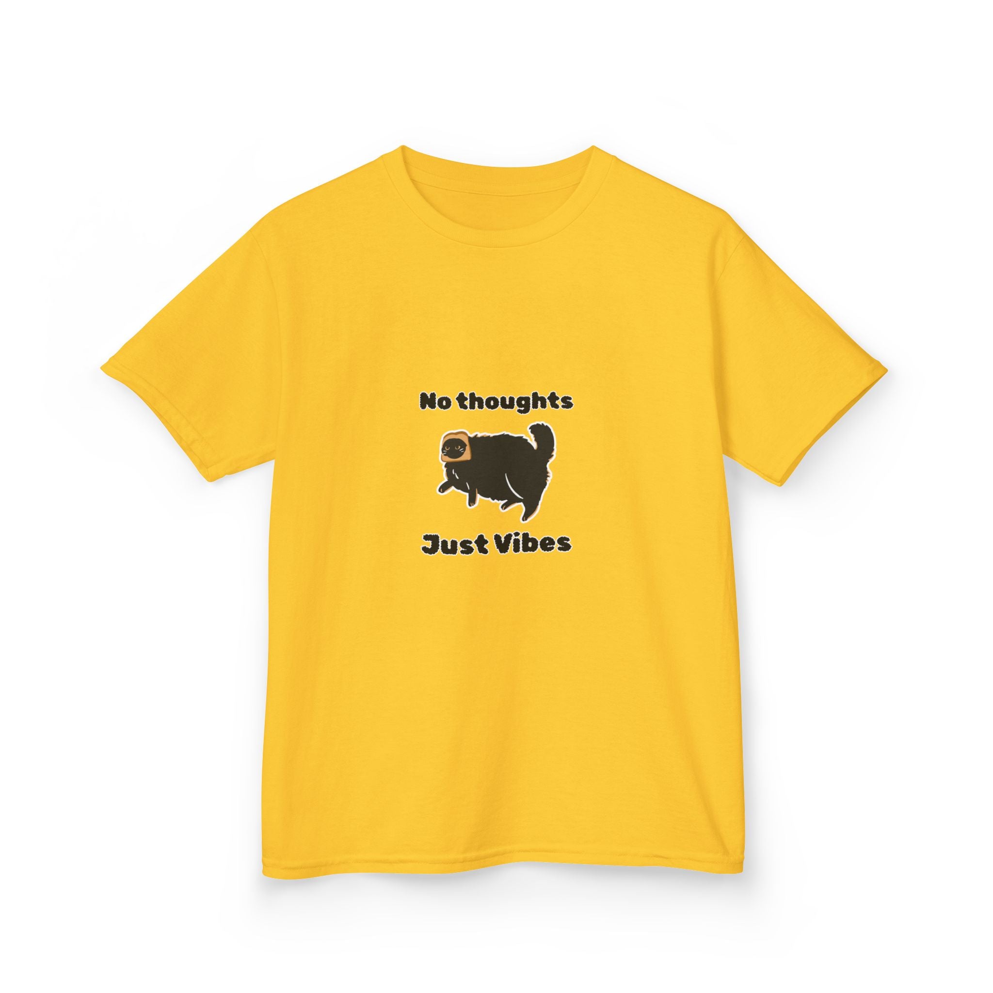 Youth 'No Thoughts Just Vibes' Cat Graphic Shirt