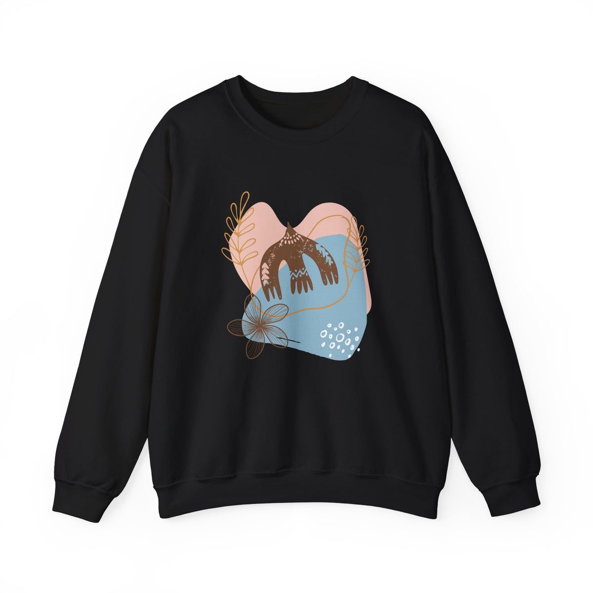 Bohemian Crewneck Sweatshirt — Floral Abstract Vintage Vibe