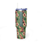 40oz Floral Squonk Tumbler — Insulated Vacuum Travel Mug