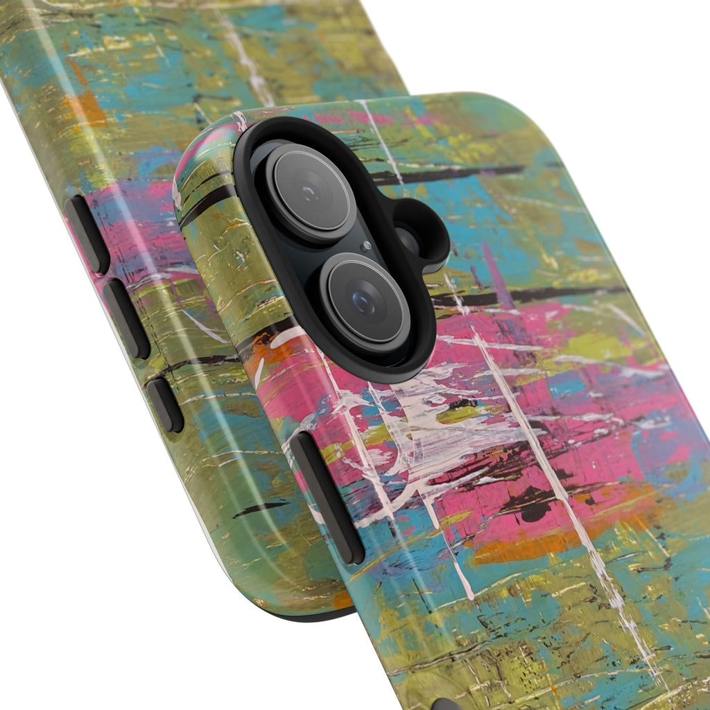 1980s Puke Tough Phone Case — Distressed Pastel Art Protective Cover