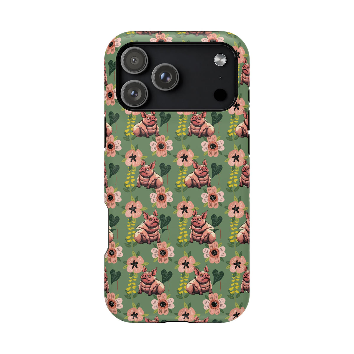 Floral Squonk Pattern Impact Phone Case — Protective iPhone Cover with Pink Flowers