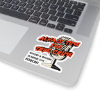 History & Mystery in Kansas City Podcast Sticker — “Always Time for True Crime” Kiss-Cut Microphone Decal