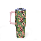 40oz Floral Squonk Tumbler — Insulated Vacuum Travel Mug