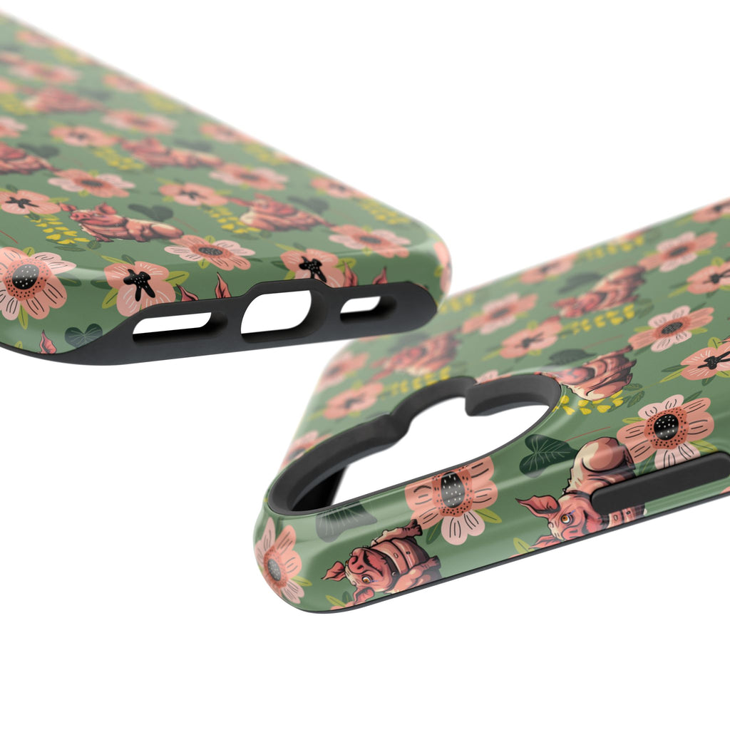 Floral Squonk Pattern Impact Phone Case — Protective iPhone Cover with Pink Flowers