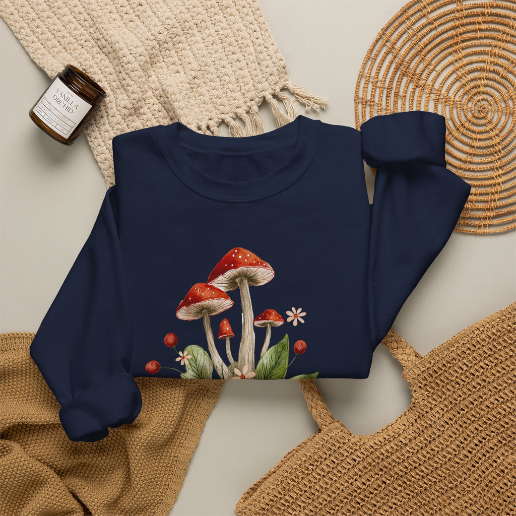Mushroom Head Art Sweatshirt — Surreal Botanical Crewneck