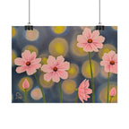 Backlit Flowers Poster — Rolled Wall Art with Bokeh Lights
