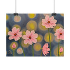 Backlit Flowers Poster — Rolled Wall Art with Bokeh Lights