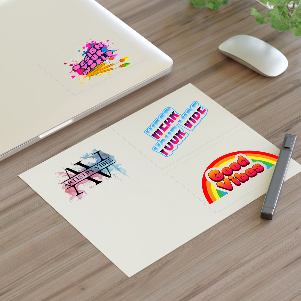Vibrant Vibes Sticker Sheet – Artistry, Good Vibes & Wear Your Vibe Decals