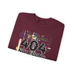 404 Not Found Crewneck Sweatshirt — Glitch Tech Graphic Pullover