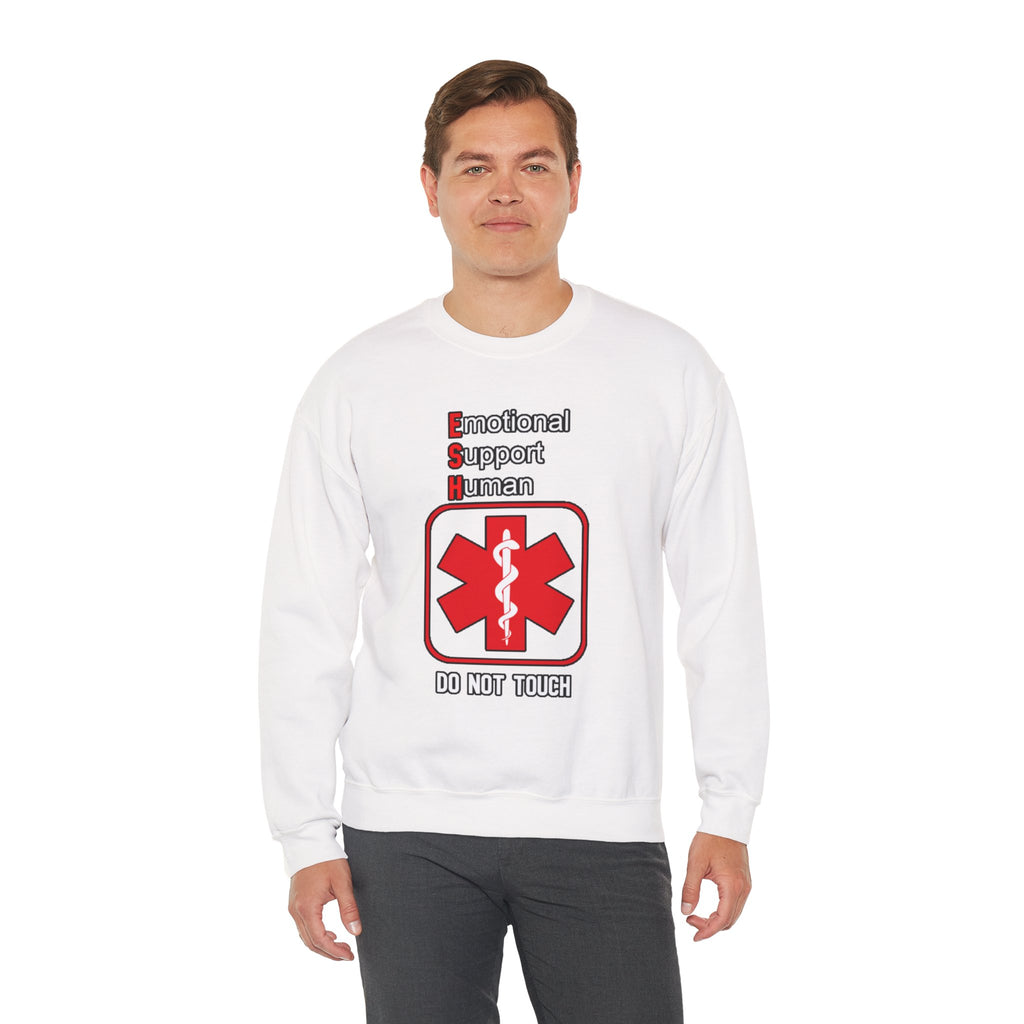Emotional Support Human Sweatshirt – Medical Symbol “Do Not Touch” Crewneck