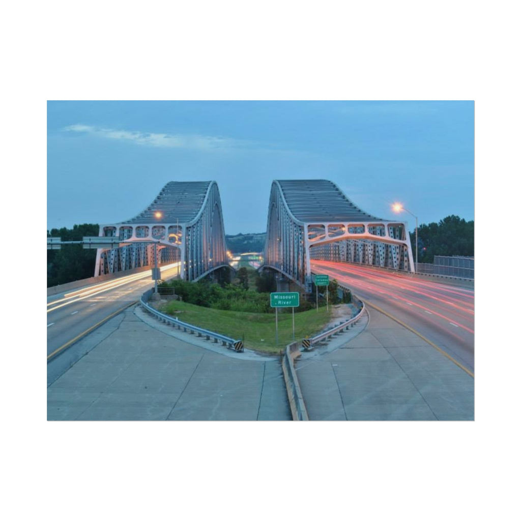 Twilight Bridge Rolled Poster — Long-Exposure Cityscape Wall Art