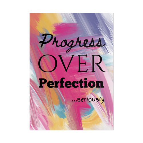 "Progress Over Perfection" – Motivational Wall Art for Office, Studio & Classroom