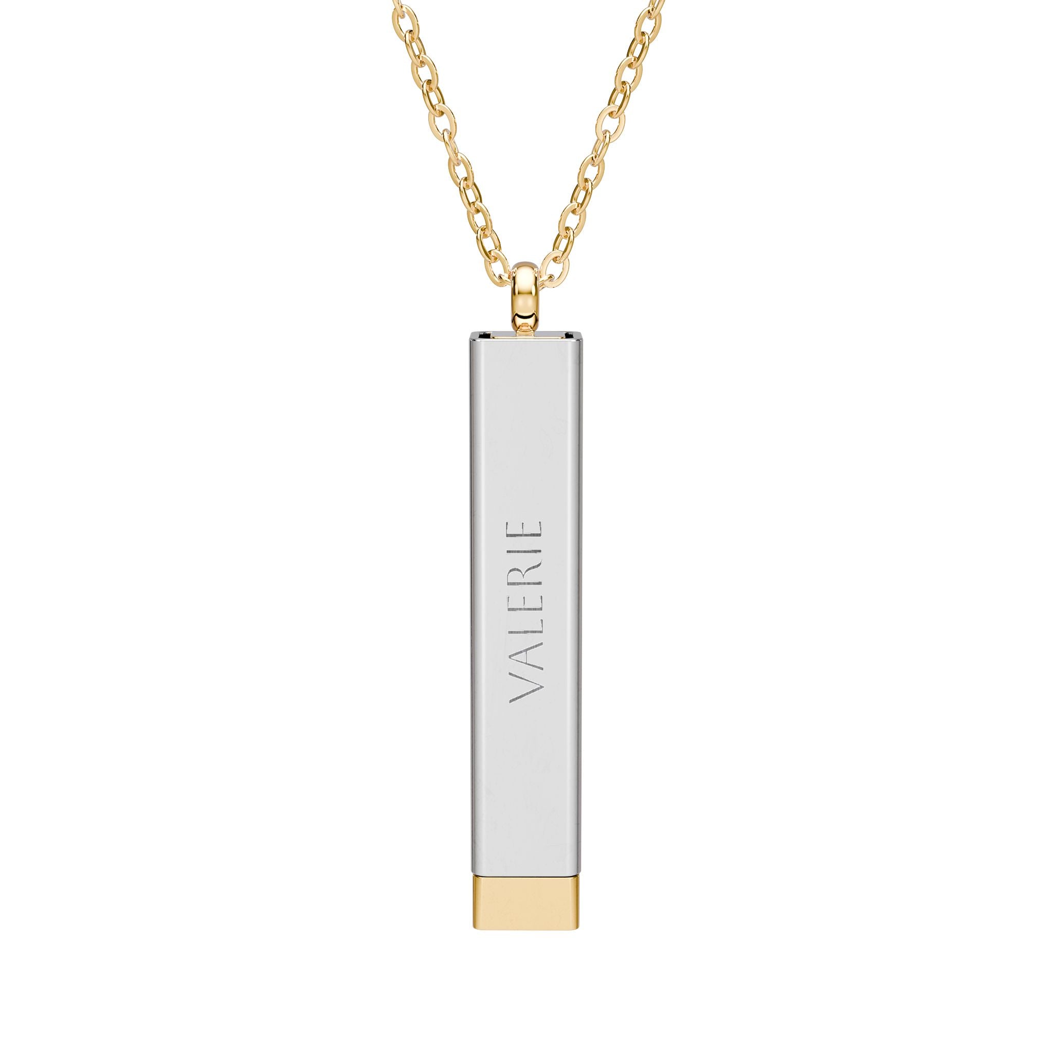 Personalize it! Hidden Message Sliding Blank Bar Necklace (Engraving)