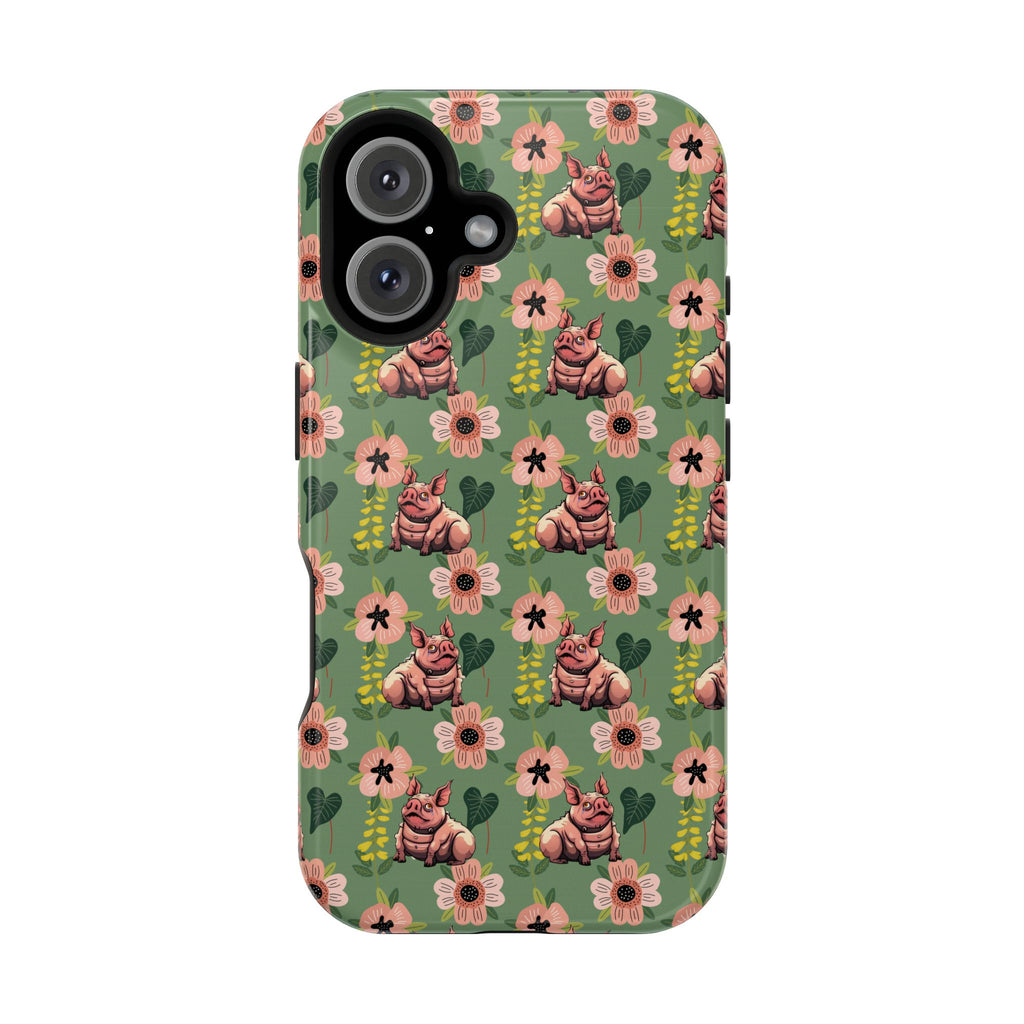 Floral Squonk Pattern Impact Phone Case — Protective iPhone Cover with Pink Flowers