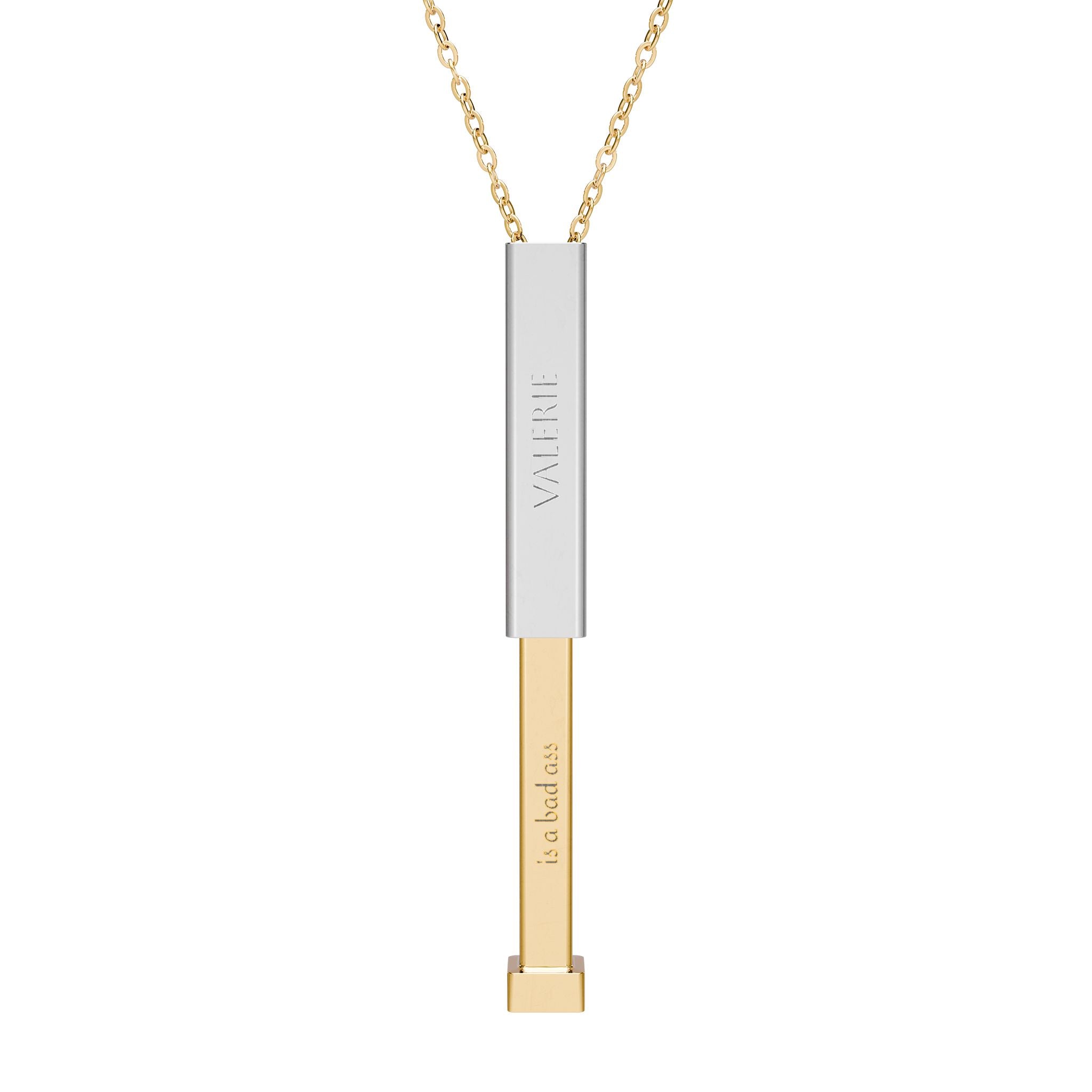 Personalize it! Hidden Message Sliding Blank Bar Necklace (Engraving)