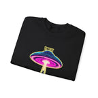 Crewneck Sweatshirt — "Finally We Found Intelligent Life" Neon UFO Graphic