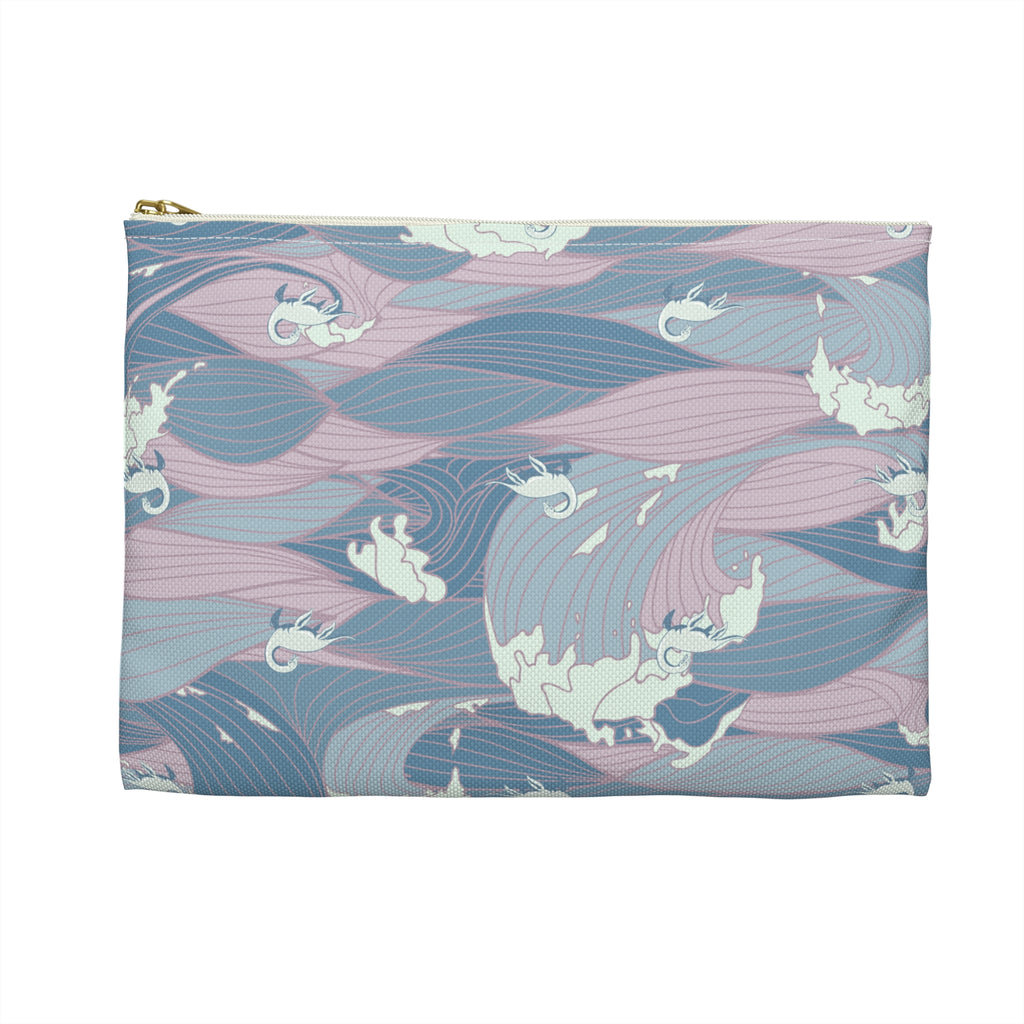 Nessie Waves Pattern Accessory Pouch — Pastel Ocean Waves Makeup Bag