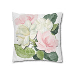 Peony Floral Garden Pillowcase — Pink & White Decorative Throw Pillowcase