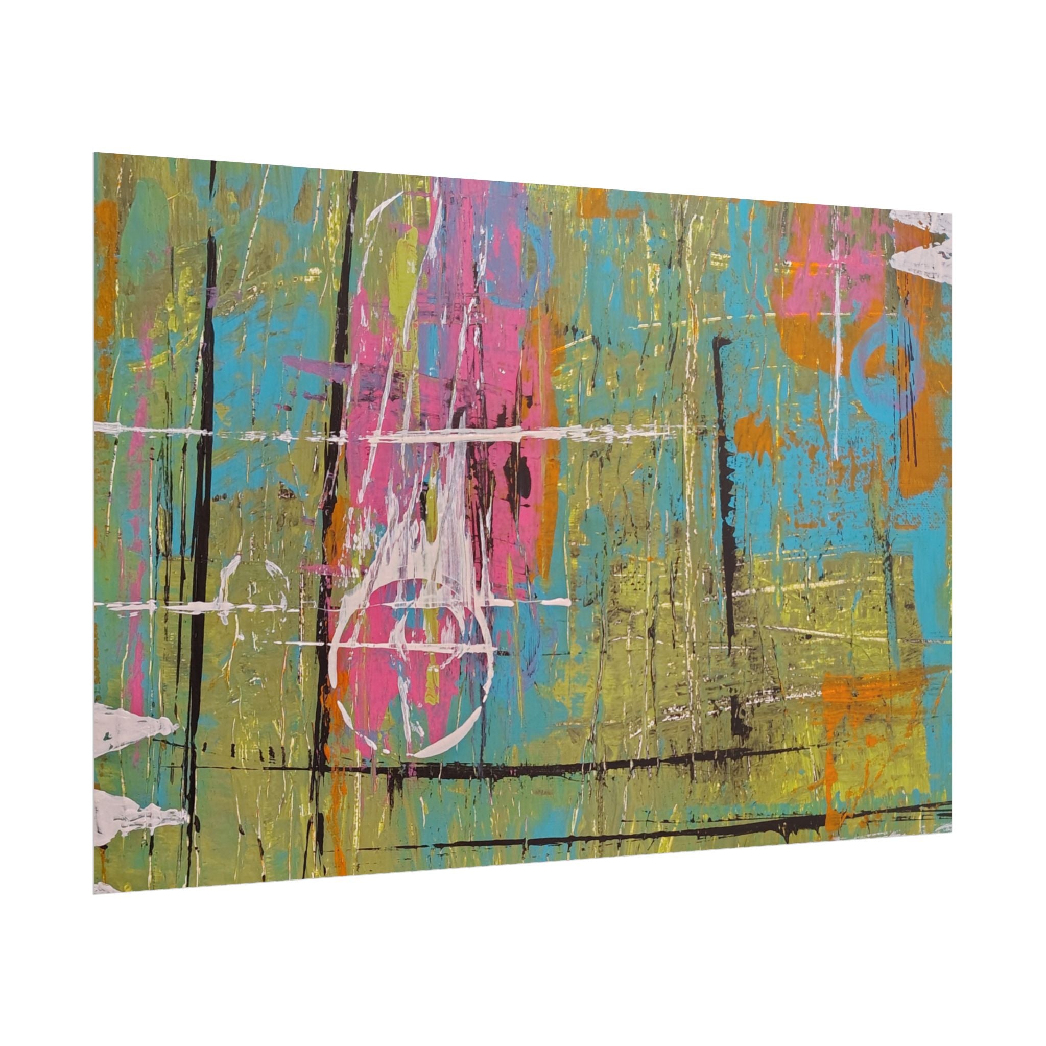Abstract "1980s Puke" Color Splash Poster — Vibrant Modern Wall Art (Rolled Poster)
