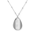 Personalized Pet Oval Necklace – Custom Name Paw Print Memorial Pendant