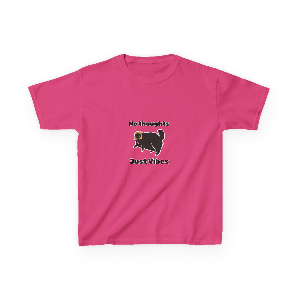 Youth 'No Thoughts Just Vibes' Cat Graphic Shirt