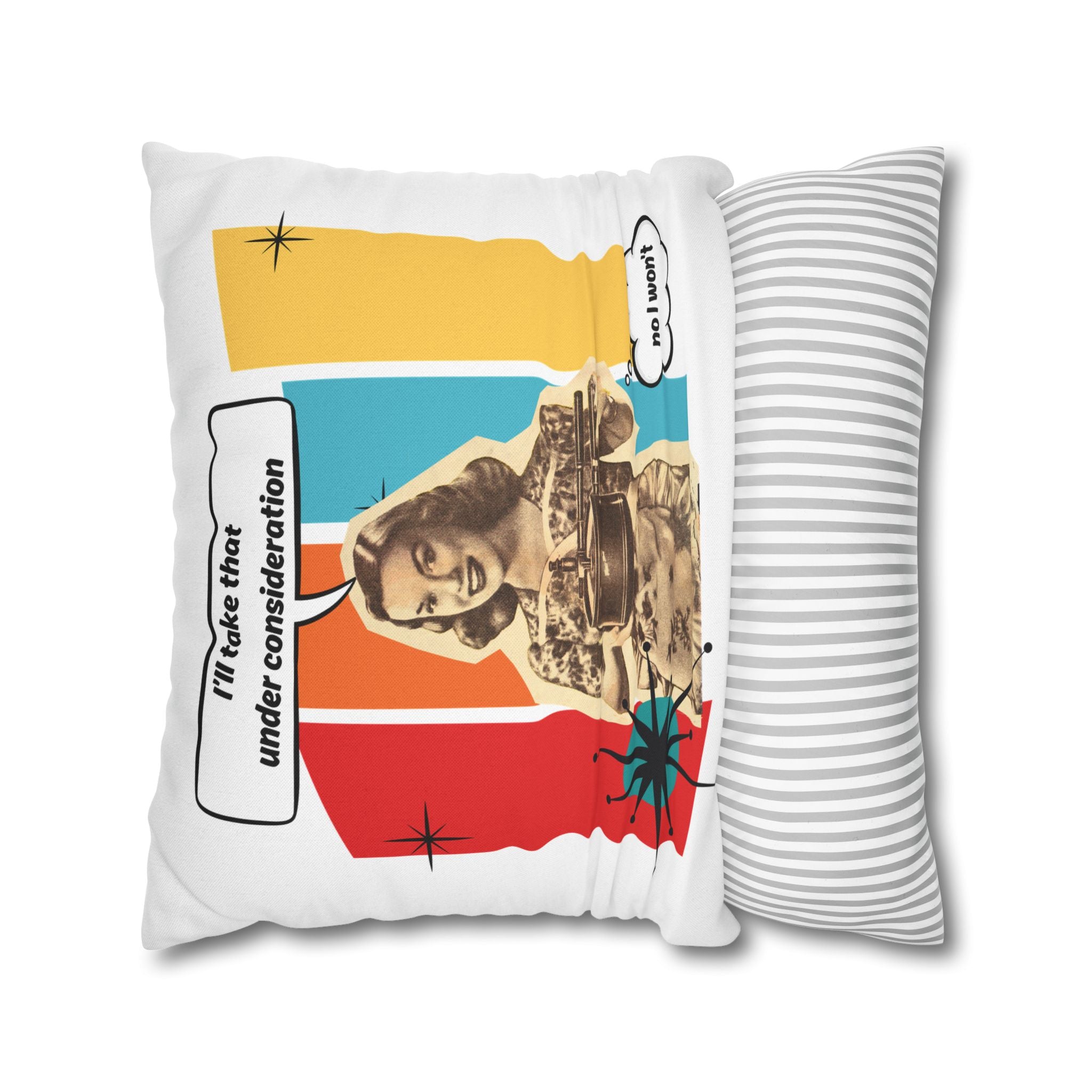 Retro Pop Art Pillow – “I’ll Take That Under Consideration” Throw Pillow