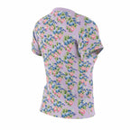 All-Over Print Tee — Vintage Flower and Hummingbird Pattern