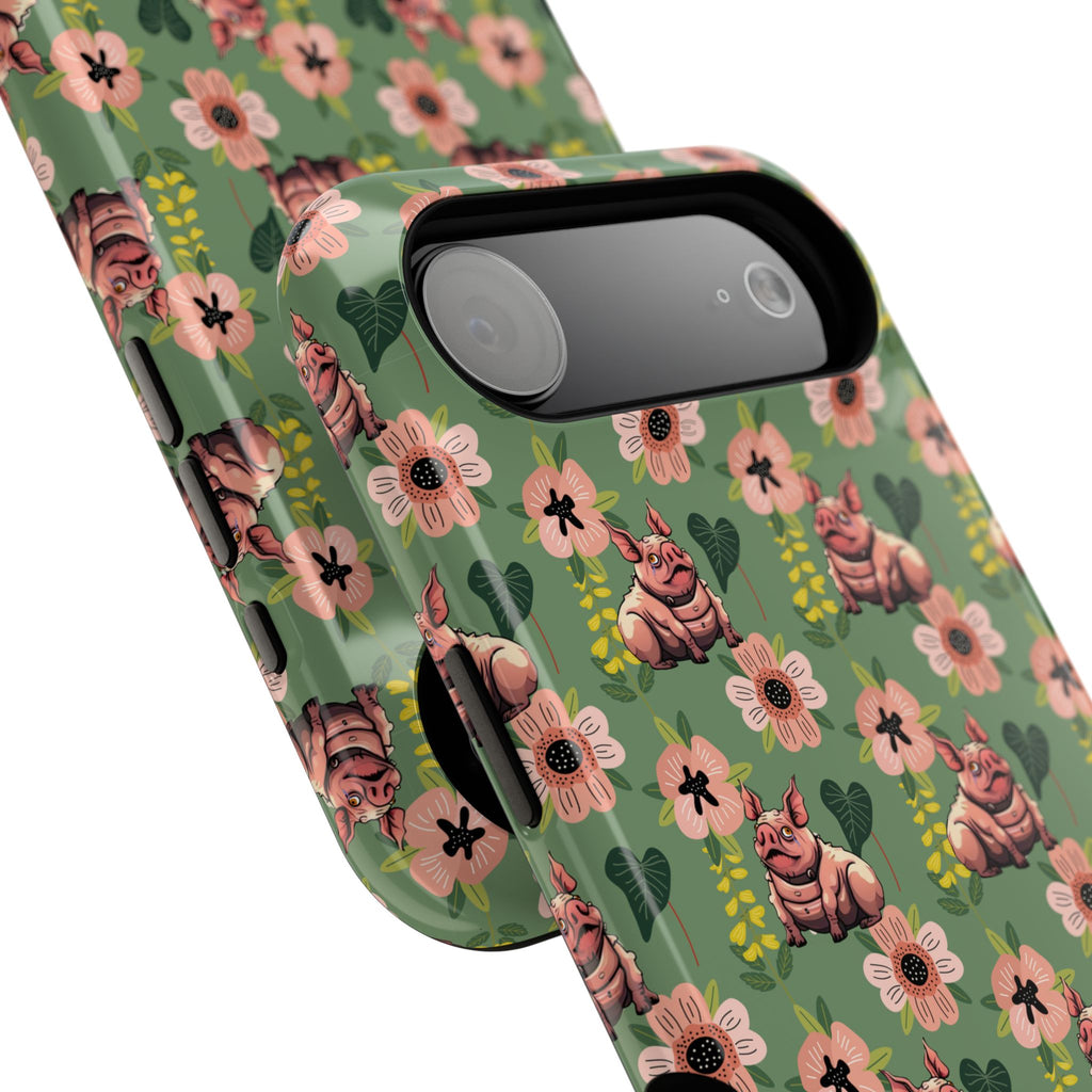 Floral Squonk Pattern Impact Phone Case — Protective iPhone Cover with Pink Flowers
