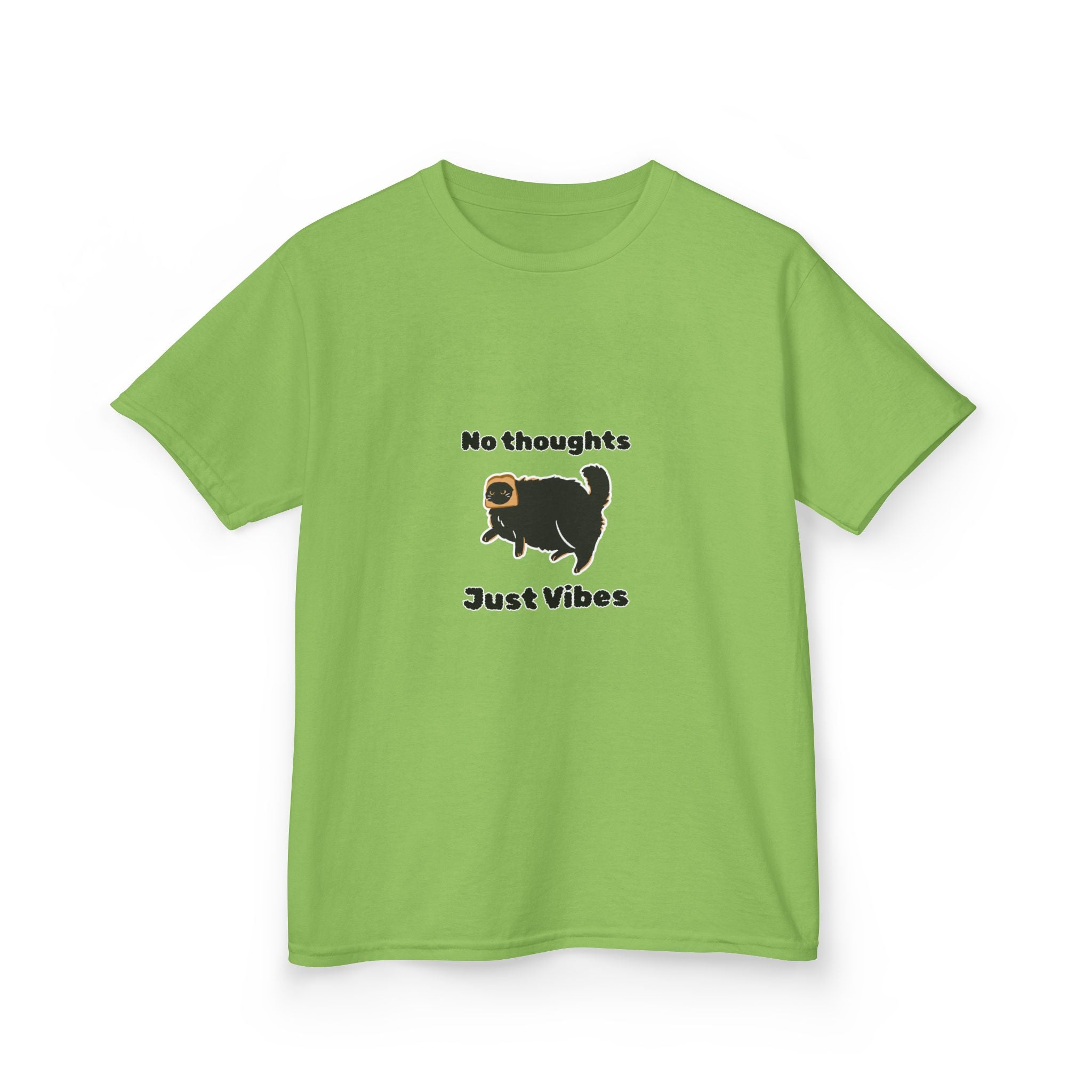 Youth 'No Thoughts Just Vibes' Cat Graphic Shirt