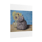 Cat with Sunflowers Poster — Rolled Art Print